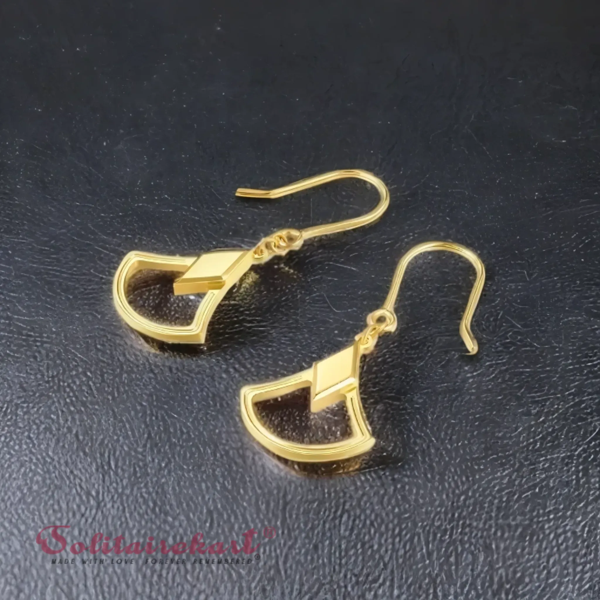 14K Gold 3.63g Geometric Fan Earring